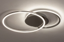 Plafondlamp 74231: design, modern, aluminium, geschuurd aluminium #2