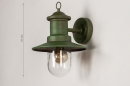 Foto 74241-1: Grüne Außenlampe, Wandlampe als Laterne im klassischen Stil, geeignet für LED.