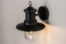 Foto 74242-4: Schwarze Außenlampe, Wandlampe als Laterne im klassischen Stil, geeignet für LED.