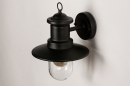 Foto 74242-6: Schwarze Außenlampe, Wandlampe als Laterne im klassischen Stil, geeignet für LED.