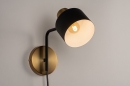 Foto 74253-5 niet_in_feed: Elegante wandlamp in mat zwart met messing, geschikt voor led verlichting.