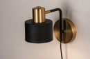 Foto 74253-6 niet_in_feed: Elegante wandlamp in mat zwart met messing, geschikt voor led verlichting.