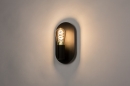 Foto 74255-2: Zwarte fitting wandlamp met grote wandplaat