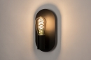 Foto 74255-3: Zwarte fitting wandlamp met grote wandplaat