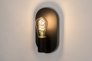 Foto 74255-4: Zwarte fitting wandlamp met grote wandplaat