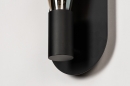 Foto 74255-7: Zwarte fitting wandlamp met grote wandplaat