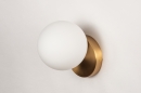 Foto 74258-6: Schicke, stilvolle Wandleuchte in mattgoldener Farbe und Opalglas, geeignet für austauschbare LED.