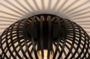 Foto 74281-6 detailfoto: Zwarte Ronde Open Plafondlamp van Gietijzer met spijlen voor sfeervolle plafondverlichting 