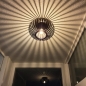 Foto 74281-8: Zwarte Ronde Open Plafondlamp van Gietijzer met spijlen voor sfeervolle plafondverlichting 