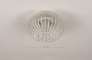 Plafondlamp 74286: modern, retro, glas, wit opaalglas #1
