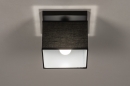Foto 74299-3: Moderne, vierkante, zwarte plafondlamp, geschikt voor led verlichting.