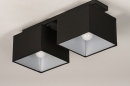Foto 74300-4: Moderne, langwerpige, zwarte plafondlamp, geschikt voor led verlichting.