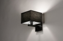 Foto 74301-2: Moderne zwarte wandlamp in vierkante vormgeving, geschikt voor vervangbaar led.