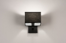 Foto 74301-5: Moderne zwarte wandlamp in vierkante vormgeving, geschikt voor vervangbaar led.