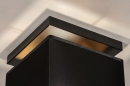 Foto 74303-8: Moderne, zwarte plafondlamp met goudkleurige binnenzijde, geschikt voor led verlichting.