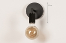 Foto 74314-1: Zwarte fittinglamp als wandlamp en bedlamp