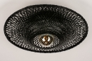 Foto 74329-4: Flache, Rattan-Deckenleuchte in schwarzer Farbe, geeignet für LED-Beleuchtung.