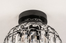 Foto 74334-9: Oosterse plafondlamp met kristallen en zwarte details
