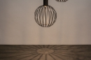 Foto 74366-11: Zwarte 3-lichts hanglamp met drie draadlampen in bolvorm 