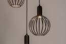 Foto 74366-6: Zwarte 3-lichts hanglamp met drie draadlampen in bolvorm 