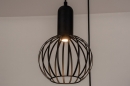 Foto 74366-7: Zwarte 3-lichts hanglamp met drie draadlampen in bolvorm 