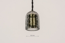 Foto 74376-1: Sfeervolle fittinglamp uitgevoerd in rookglas, geschikt voor diverse soorten led lichtbollen. 
