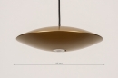 Foto 74379-1: Ronde hanglamp in goud/messing met GU10 fitting