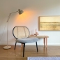 Foto 74383-11: Staande leeslamp in retro design en beige kleur
