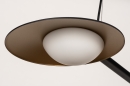 Foto 74387-10: Moderne, schwarze Pendelleuchte mit Messingdetails und eingebauter dimmbarer LED