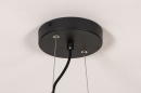Foto 74387-13: Moderne, zwarte hanglamp voorzien van messingkleurige details, voorzien van ingebouwd, dimbaar led. 