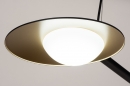 Foto 74387-9: Moderne, schwarze Pendelleuchte mit Messingdetails und eingebauter dimmbarer LED