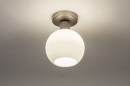 Plafondlamp 74392: modern, retro, glas, wit opaalglas #2
