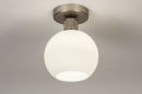 Plafondlamp 74392: modern, retro, glas, wit opaalglas #3