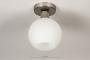 Plafondlamp 74392: modern, retro, glas, wit opaalglas #7