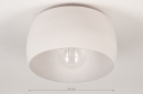 Plafondlamp 74417: modern, metaal, wit, grijs #1