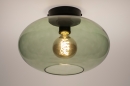 Foto 74441-10 onderaanzicht: Moderne, sfeervolle plafondlamp voorzien van groen glas, geschikt voor vervangbaar led verlichting.