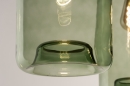 Foto 74445-21: Moderne, 3-flammige Hängeleuchte mit stimmungsvollem olivgrünem Glas, für LED geeignet