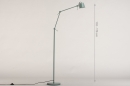 Foto 74448-16: Groene vloerlamp van metaal met verstelbare knikarm
