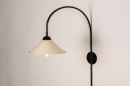 Foto 74456-4: Grote wandlamp met boog in zwart en poedertint