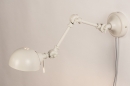 Foto 74470-4: Industriële wandlamp met verstelbare arm in warm grijs