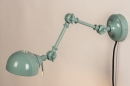 Foto 74471-5: Zeegroene wandlamp met verstelbare arm 'industrieel'