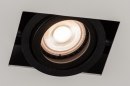 Foto 74483-7: Moderne schwarz-weiße Deckenleuchte mit einem Strahler, der für austauschbare LED geeignet ist.