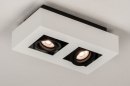 Foto 74484-1: Schwarz-weiße, moderne Deckenleuchte mit zwei Spots für austauschbare LED.