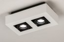 Foto 74484-2: Schwarz-weiße, moderne Deckenleuchte mit zwei Spots für austauschbare LED.