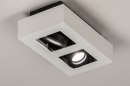 Foto 74484-4: Schwarz-weiße, moderne Deckenleuchte mit zwei Spots für austauschbare LED.