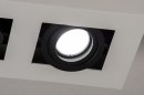 Foto 74484-9: Zwart-witte, moderne plafondlamp voorzien van twee spots geschikt voor vervangbaar led.