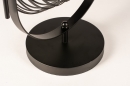 Foto 74490-9: Runde Tischleuchte aus schwarzem Metall mit offenem Schirm
