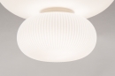 Foto 74509-2: Japani plafondlamp van wit opaalglas met ribbel Lampion vormgeving
