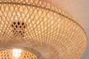 Foto 74515-5 detailfoto: Platte, rieten, rotan plafondlamp in naturel kleur, geschikt voor led verlichting.