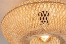 Foto 74516-5 detailfoto: Platte, rieten, rotan plafondlamp in naturel kleur, geschikt voor led verlichting.